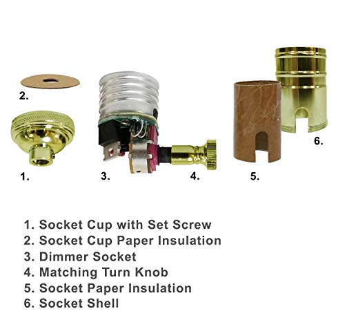 Vintage Turn Knob Dimmer Lamp Socket for Incandescent LED Bulbs (2 Count)