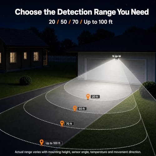 LED Security Light 240° Dual PIR 100 FT Motion Sensor Outdoor