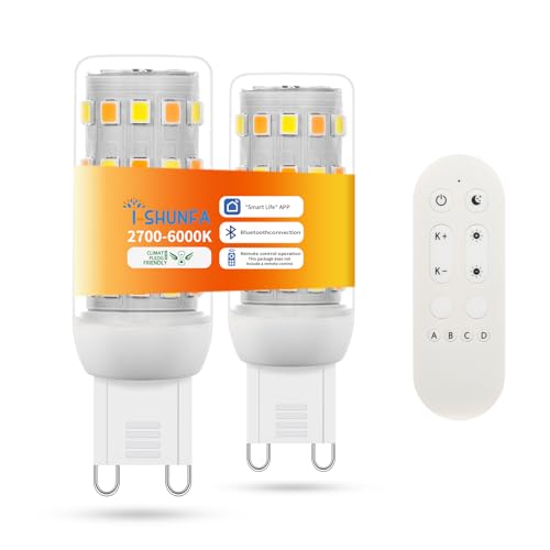 Smart G9 LED Bulbs with App & Remote Control (2 Count)