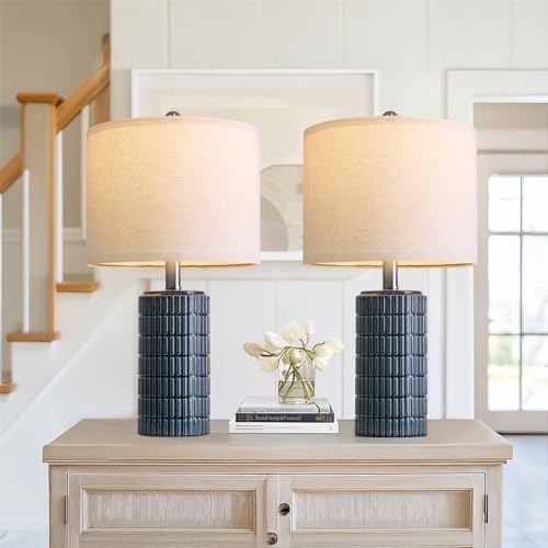20.75" Small Blue Table Lamps (2 Count)