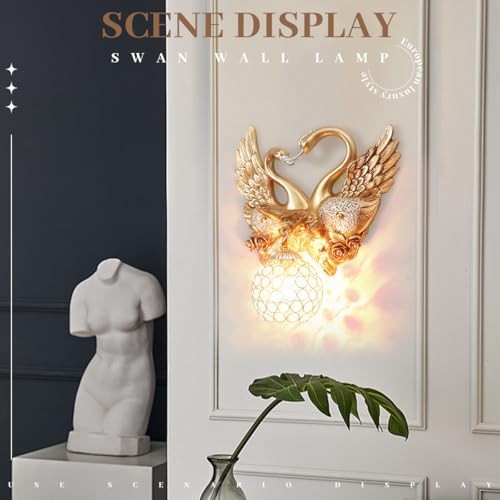 Gold Living Room Wall Sconce Vintage Crystal Glass Wall Lamp E26