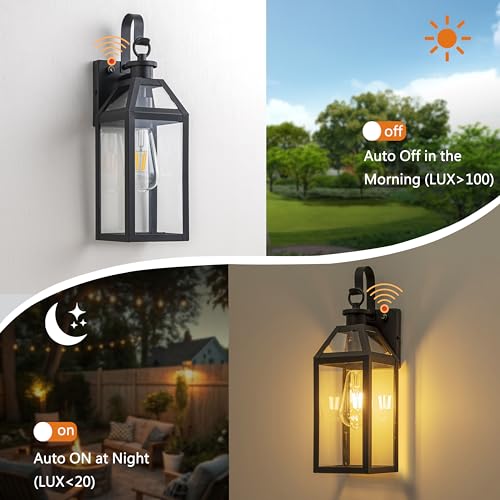 16" Large Dusk to Dawn Outdoor Wall Light (2 Count)