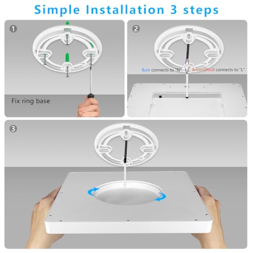 9Inch 18W Square LED Ceiling Light Fixtures Flush Mount