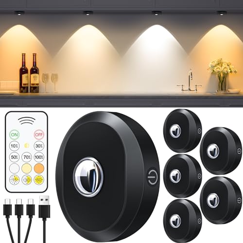 Puck Lights with Remote Control (6 Count)
