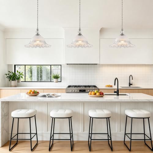 1 Pack Vintage Brushed Nickel Crystal Glass Pendant Light Fixture (Brushed Nickel / 1-Light)