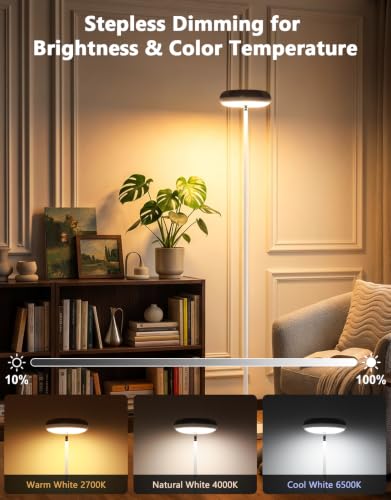 Uplighter Floor Lamp for Living Room (White)