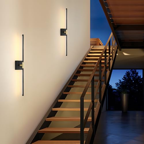 40 Inch Black Battery Operated Wall Sconce Set of Two with Remote (2 Count)