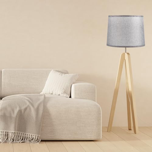 Lamp shades for Table Lamps 11.4" Top x 12.6" Bottom x 9.8" High Drum Lamp shades for Floor Lamps Medium Linen Lampshade Easy Assembly for Lamp Replacement