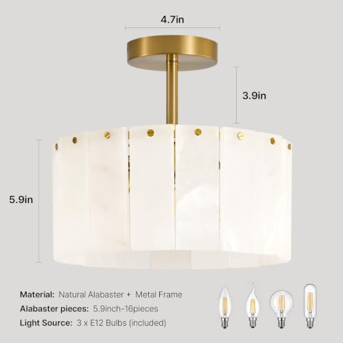 Modern Alabaster Ceiling Light