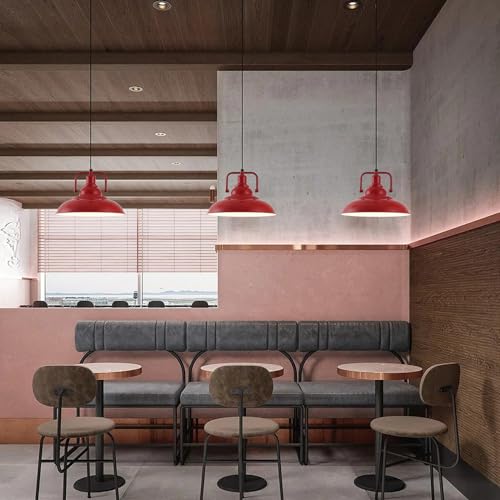 Red Farmhouse Pendant Lights 3 Packs (3 Count)