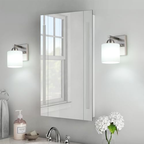 Brushed Nickel Milk Glass Wall Sconces
