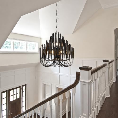 Black Wood Chandelier