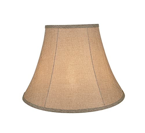 38001A Collapsible Traditional Handsewn Bell Shape Spider Construction Lamp Shade in Wheat