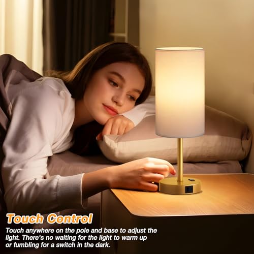 17.4" Bedside Lamp for Bedroom