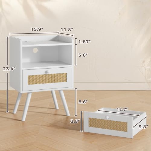 Nightstands with Charging Station (2 Count)