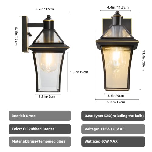 Oil Rubbed Bronze Outdoor Wall Sconces (2 Count)