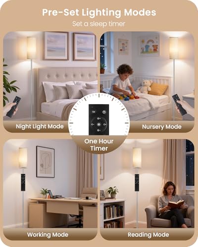 Dimmable Floor Lamps for Living Room with Remote and Foot Switch