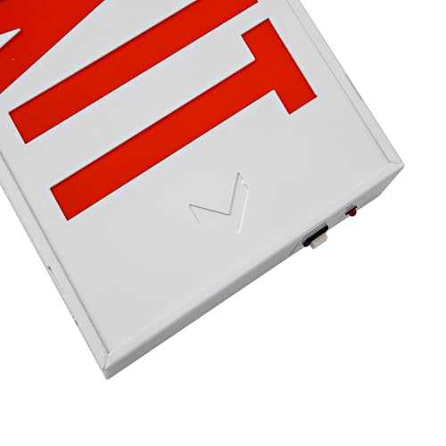 Red Exit Sign with Steel Housing