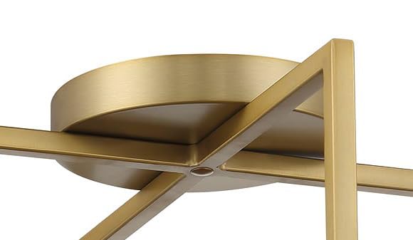 5616-695-L Boada LED Semi-Flush, 1-Light, 15 Total Watts, 14-in H x 6.5-in W, Soft Brass