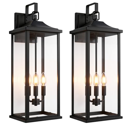 24 Inch 2 Pack Outdoor Wall Sconce (3 Count)