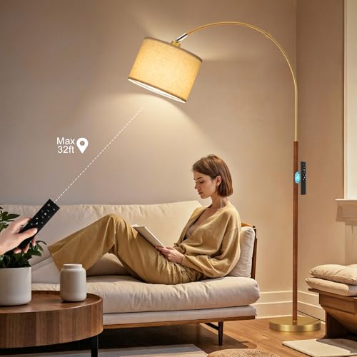 Dimmable Arc Floor Lamp with Remote
