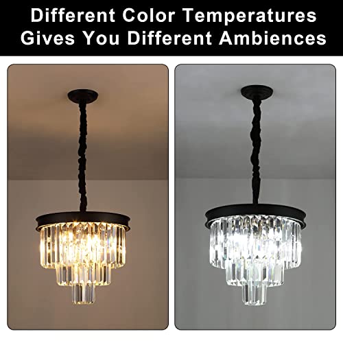 Small Black Crystal Chandelier 16” Modern Dining Room Pendant Light island