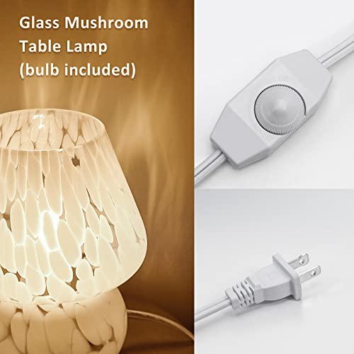 Cute Mushroom Lamp Small Bedside Table Lamp Set of 2 Stepless Dimmable (2 Count)