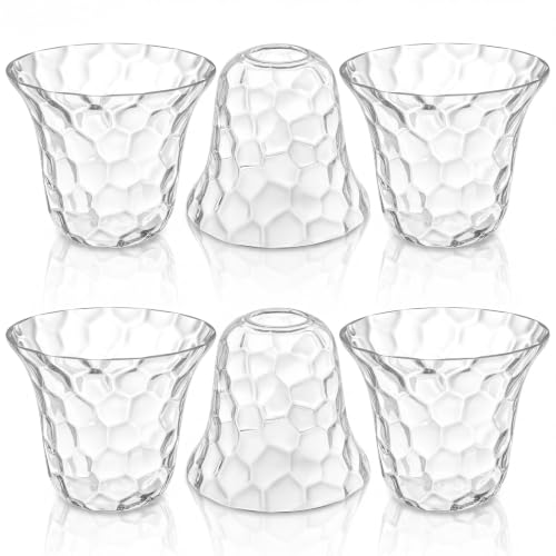 6 Pcs Clear Hammered Bell Shaped Glass Lamp Shade Replacement (6 Count)