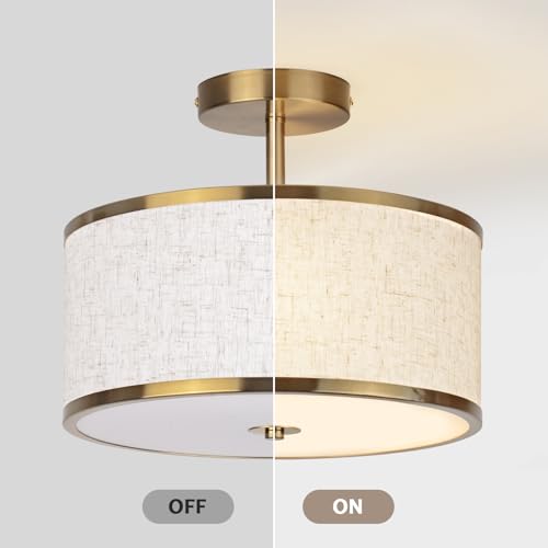12.6 Inch Semi Flush Mount Ceiling Light