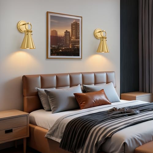 Wall Sconce for Bathroom 6" Gold Metal Shade
