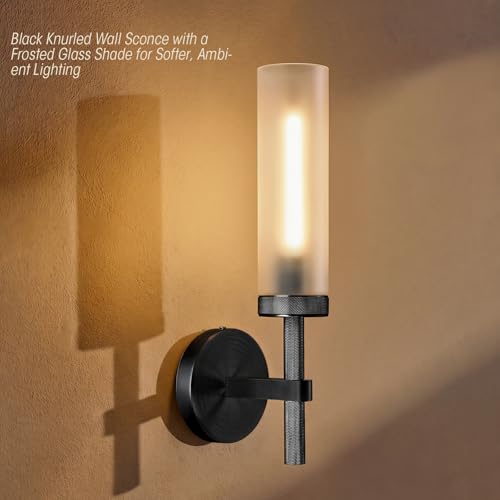 Bblack Knurled Wall Sconce 15" (2 Count)