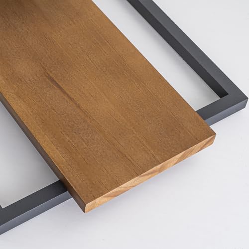 47.2" LED Modern Ceiling Lights Wooden Square Rectangular Lamp Fixture Wood