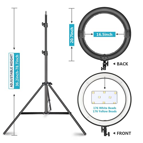 20 inch LED Ring Light Kit with Tripod Stand and Phone Holder Compatible with iPhone