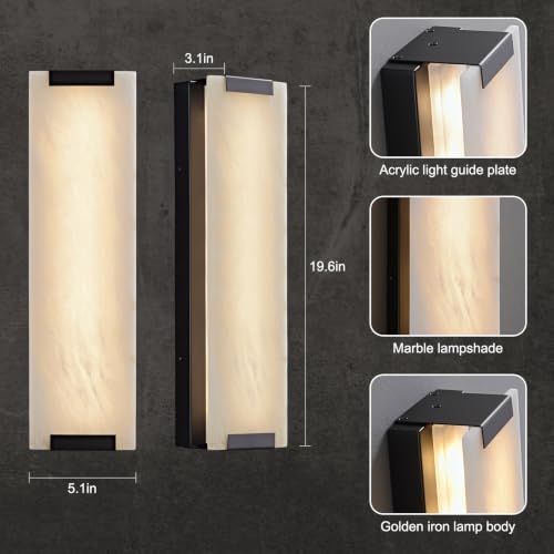 19.6" Alabaster Wall Sconce