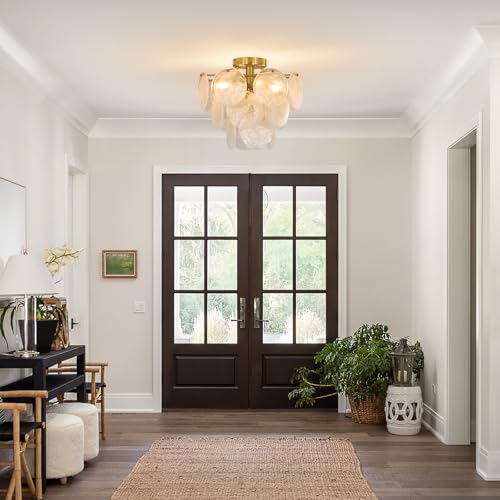 Gold Semi Flush Mount Chandelier