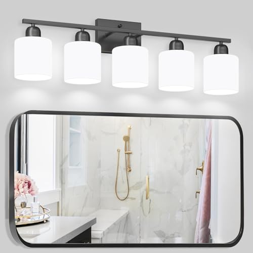 5 Light Black Bathroom Vanity Light