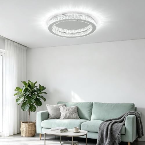 19.7" Modern Crystal Chandelier LED Ceiling Light