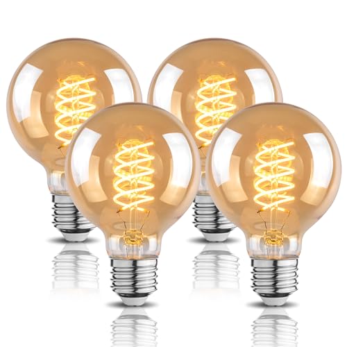 G25 Globe LED Edison Light Bulbs (4 Count)