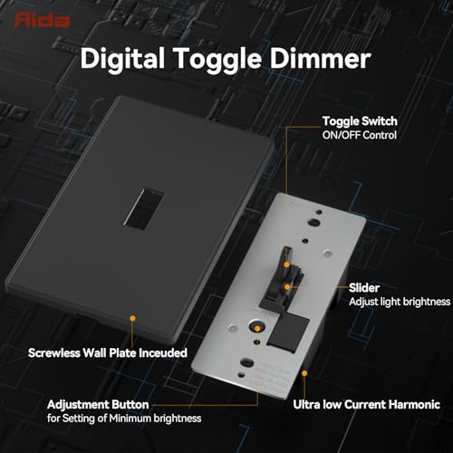 Digital Toggle Dimmer Switch for Dimmable LED (2 Count)