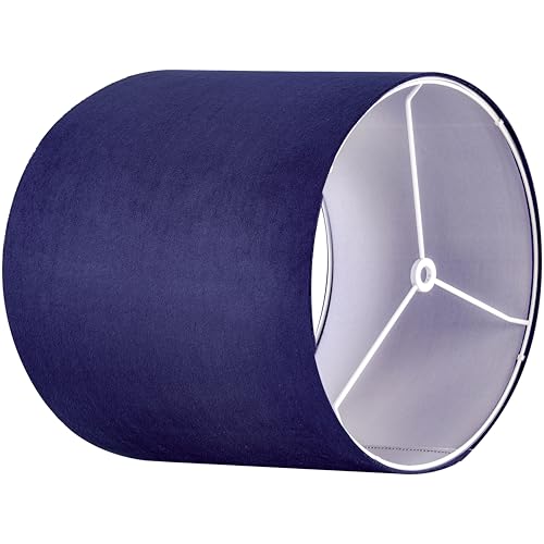 Drum Lamp Shades Set of 2 Small Blue Velvet Lampshade 10"Top×10"Bottom×10"High (2 Count)