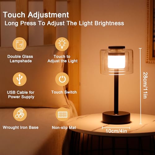 Industrial Touch Control Table Lamp 11"H 3