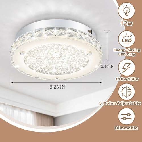 Crystal Ceiling Light Fixture Flush Mount LED Modern Ceiling Light
