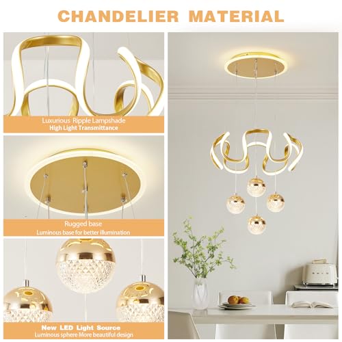 Modern Gold LED Chandeliers