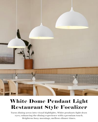 White Pendant Lights Kitchen Island 2 Pack