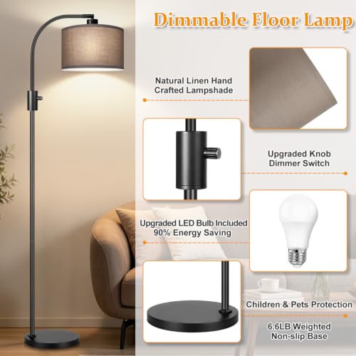 Dimmable Black Floor Lamp