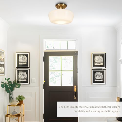 Schoolhouse Style Semi Flush Mount Ceiling Light Fixture