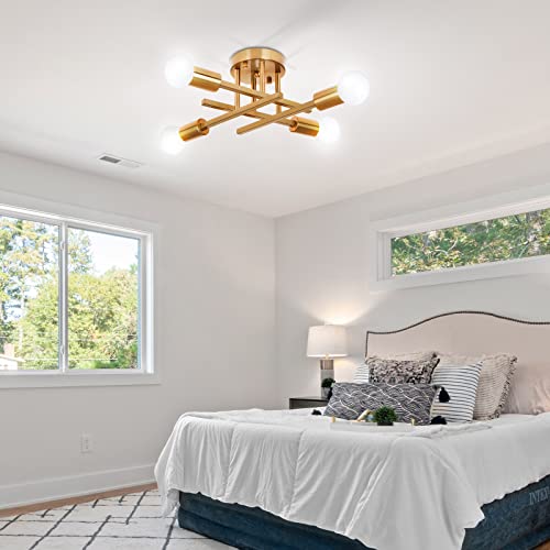4 Light Semi Flush Mount Ceiling Light