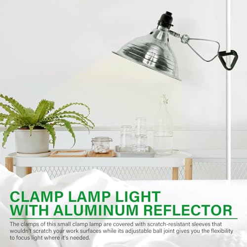 Clamp Lamp Light Socket with 8.5 Inch Aluminum Reflector (6 Count)