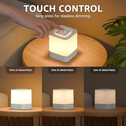 2 Pack Rechargeable Small Night Light Touch Dimmable Cordless Lamp