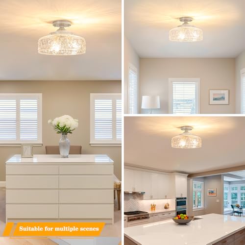 Brushed Nickel Semi Flush Mount Ceiling Light
